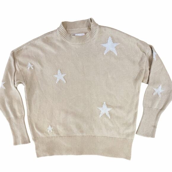 Pistola Darya Crewneck Pullover Sweater Knit Sz XS Oversized Stars Royal Dove - Picture 16 of 16